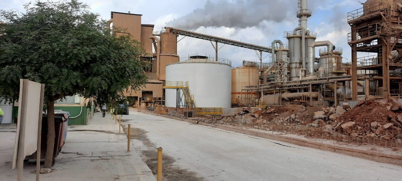 Vista geral da planta industrial