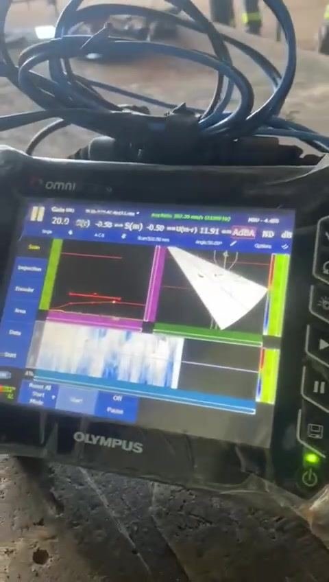 Ensaio de ultrassom em tubulacao